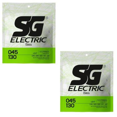 Imagem de Kit 2 Encordoamento Baixo SG Tensão Leve 0.45-.130 Níquel