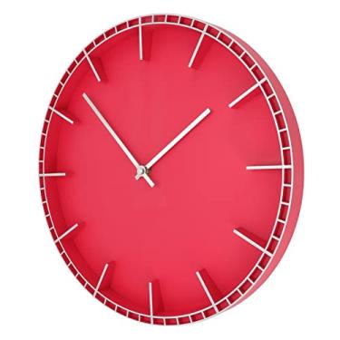 Imagem de Relógio de Parede Moderno, Relógio de Parede Doméstico Moderno, Silencioso, Evitando Tique-taque, Redondo, Decorativo, Relógio de Cozinha para Casa (5686 Prata com Vermelho (37,7x3cm / 14,8x1,2in))