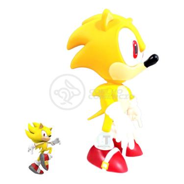 Coleção Boneco Action Figure Super Sonic Amarelo The Hedgehog 16cm