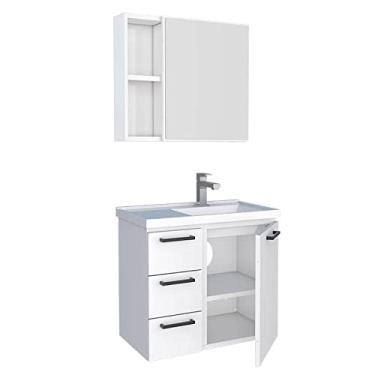 Imagem de Conjunto Para Banheiro Aço Ameixa 60 Cozimax Branco
