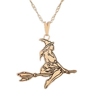 Imagem de Colar Bruxa na Vassoura 30mm - Sunshine Cristais Cor:Ouro