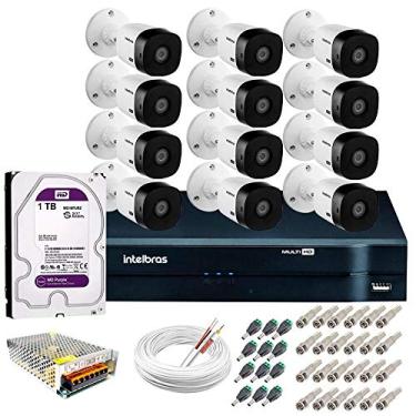Imagem de Kit 12 Câmeras HD 720p VHL 1120 B + DVR 1116 Intelbras com HD 1TB + Acessórios
