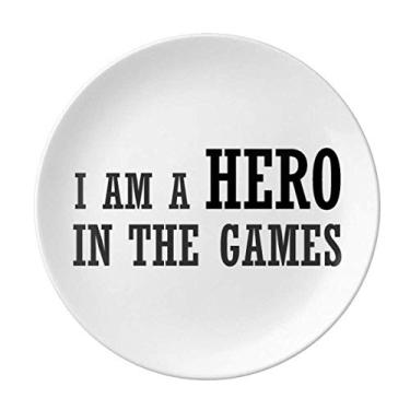 Imagem de Prato decorativo de porcelana Salver Prato de jantar I Am A Hero In The Games