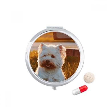 Imagem de Porta-comprimidos para cães brancos Lonely Night Caixa de armazenamento de remédios