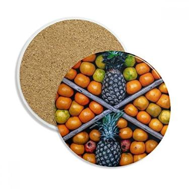 Imagem de Caneca de porta-copos com imagem de frutas frescas para fotografia Caneca de proteção de mesa Pedra absorvente