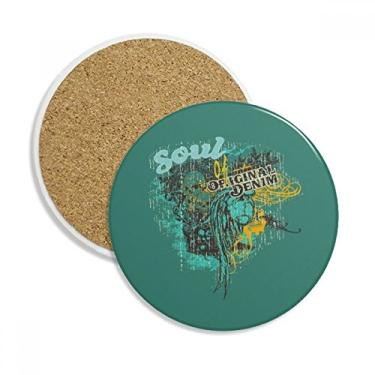 Imagem de Graffiti Street Culture Soul of Original Denim Design Arte Ilustração Caneca Porta-copos Proteção de Mesa Pedra Absorvente