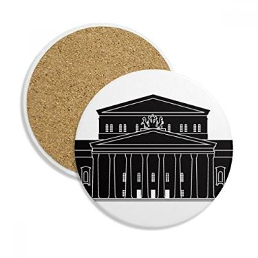 Imagem de Caneca de porta-copos com estampa de contorno do cinema Moscow Caneca de proteção de mesa Pedra absorvente