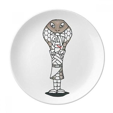 Imagem de Egypt Mummy Horus Chapéu de Cobra Prato Decorativo de Porcelana Salver Prato de Jantar