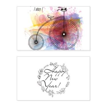 Imagem de Estampa de bicicleta colorida, grafite, rua, ano novo, festival, cartão de felicitações, mensagem de abençoar presente