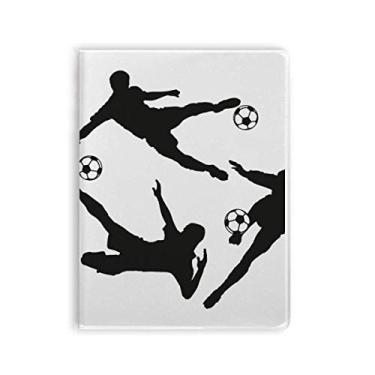 Imagem de Caderno esportivo de futebol americano com silhuetas de futebol americano, capa de chiclete, diário de capa macia