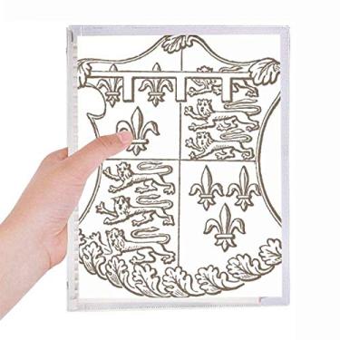 Imagem de Caderno Baroque Art Preto Branco Leão Folha Escudo Caderno Folhas Soltas Diário Recarregável Papelaria