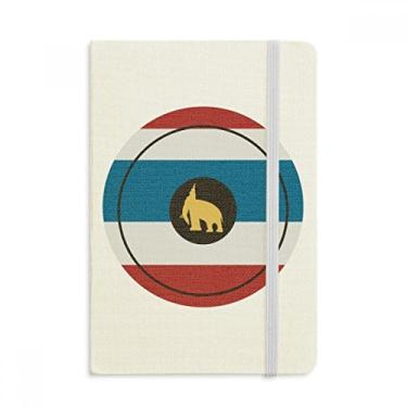 Imagem de Caderno de anotações com estampa de elefante feito na Tailândia feito na Tailândia com capa dura de tecido oficial