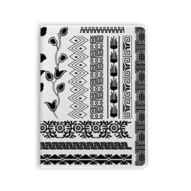 Imagem de Caderno com estampa abstrata e estampa de flores do Egito Antigo Diário de capa macia