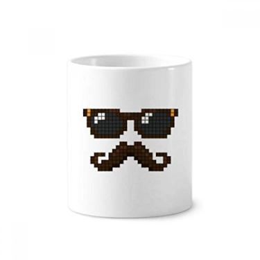 Imagem de Óculos de sol Beard Man Pixel Escova de dentes Caneca, copo de cerâmica branco, 355 ml