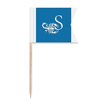 Imagem de Scorpion Sinalizadores de palitos com letras de insetos naturais para placa de queijo para bolo de festa