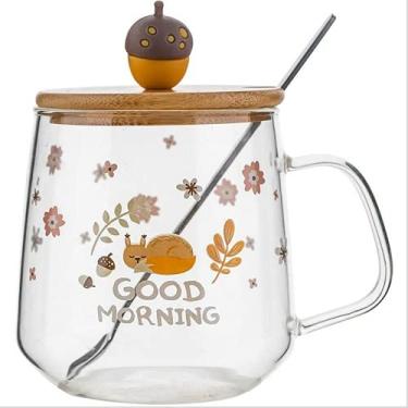 Imagem de PAYNAN Caneca de café de vidro, copo de suco de leite, casa, escritório, café, casa, café da manhã, decoração