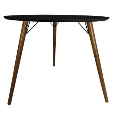 Imagem de Mesa Jantar Redonda 60cm Tripé Suporte V Sala Cozinha (Preto)