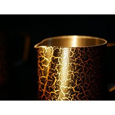 Imagem de Otikkis Jarro para espuma de leite em aço inoxidável Jarro para café expresso Jarro para vaporização Copo Barista com escala de medição integrada para café Cappuccino Latte Art(400ml)