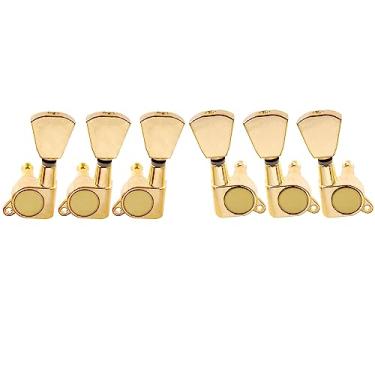 Imagem de Musiclily 3+3 Tarraxas Blindada para Guitarra Estilo Les Paul ou Violão, Botão Keystone Dourado