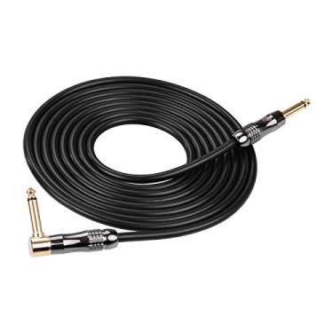 Imagem de SIMBAE Cabos De Instrumento Player Cable 5m / 16.4ft Cabo de instrumento de instrumento musical de estúdio com ângulo reto/direito 1/4 conectores de 1/4 de polegada para guitarra elétrica Mixer baix