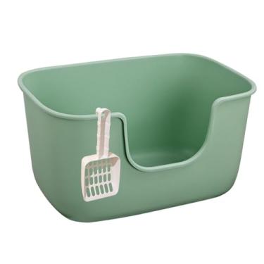 Imagem de Baoblaze Caixa de areia para gatos de alta face, gaiola para vaso sanitário, cães pequenos, comadre para coelho, gatos internos, gatinhos, coelhos pequenos e, Verde