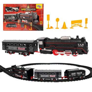 Trem Brinquedo Locomotiva Trenzinho Infantil Elétrico Vagão