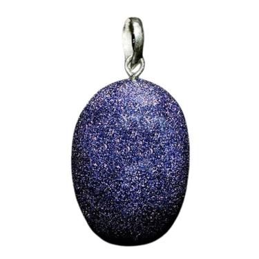 Imagem de Colar Cabochão Pedra Estrela Azul Prata 950 Pino e Perinha