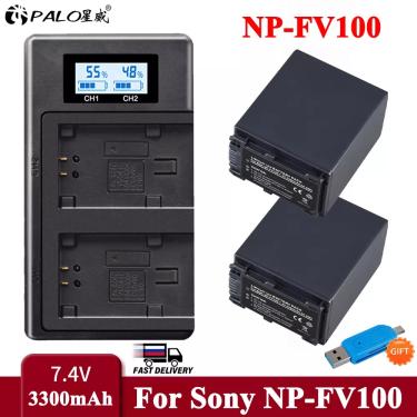 Imagem de Bateria da câmera Sony com carregador USB LCD  NP-FV100  NPFV100  NP FV100  NP-FV30  NP-FV50  SX83E