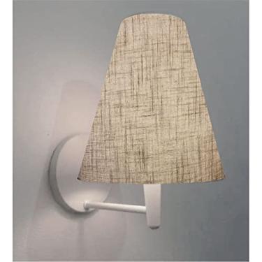 Imagem de Arandela Cone Retro Parede Cúpula Tecido, Vivare Iluminação, Arandela Parede2007 BRRST, Branco, Média