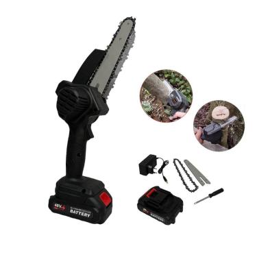 Imagem de Mini Motosserra Eletrica 48V Sem Fio Bateria Recarregavel Potente 6 Polegadas Portatil Jardinagem Carpintaria