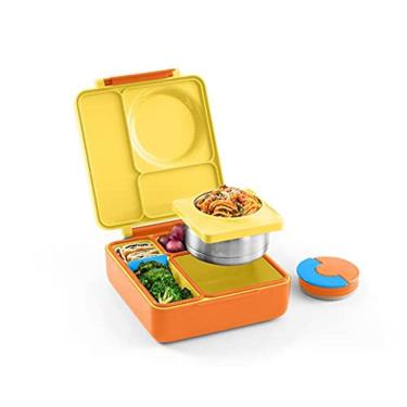 Imagem de Lancheira infantil OmieBox, design exclusivo Sol, à prova de vazamentos e com compartimentos térmicos. (1 unidade)