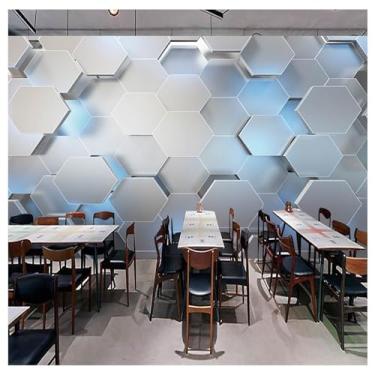 Imagem de TUYIFA Papel de parede 3D papel de parede geométrico losango sala de estar quarto TV sofá pintura decorativa fundo mural de parede (138''x100''(350x256 cm), pano de seda)