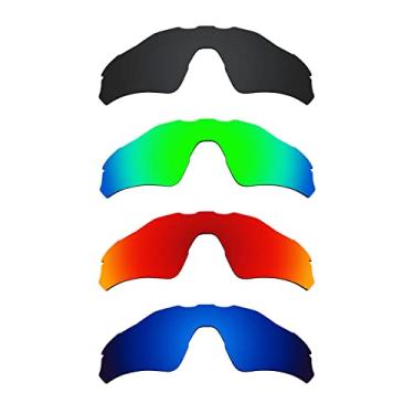 Imagem de Alphax 4 pares de lentes polarizadas de substituição para óculos de sol Oakley Radar EV Path OO9208 - preto + verde + vermelho + água profunda