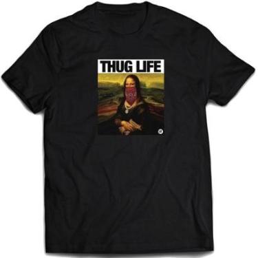 Imagem de Camiseta Mona lisa Thug Life Camisa Divertida Engraçada-Unissex
