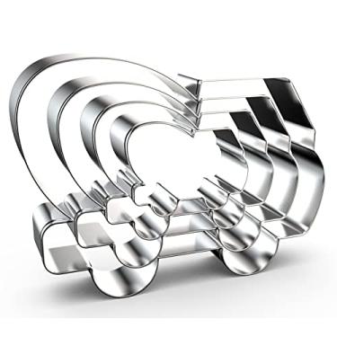 Imagem de Conjunto de cortadores de biscoito de caminhão misturador de cimento – 12 cm, 10 cm, 7,6 cm, 5 cm – 4 peças de caminhões de construção, veículos/máquinas, formas de cortadores de biscoito – Aço