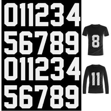 Imagem de Números de transferência de calor, 22 peças de 0 a 9, ferro em números, camiseta com números de jérsei de ferro macio para números para uniforme de equipe camiseta esportiva basquete beisebol futebol..