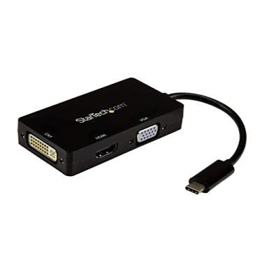 Imagem de StarTech.com Adaptador USB C multiportas – UHD 4K – USB C para VGA/DVI/HDMI – Adaptador USB C, Preto, Preto, 3-in-1 (HDMI | VGA | DVI)