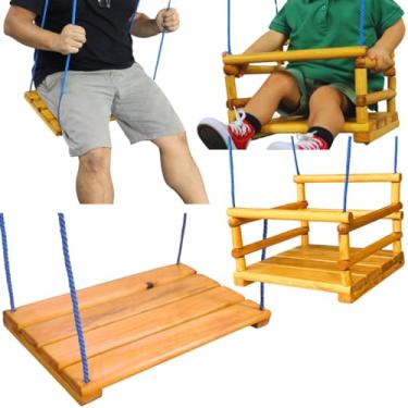 Imagem de Kit Balanço Legal Para Crianças E Adultos De Qualquer Idade - Arte Link Utilidades - Madeira Tratada Com Polisten - Balanço