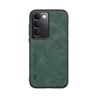Imagem de Kepuch Silklike Capa para Vivo Y100 Indonesia/V40 SE/T3/Y200e/V30 Lite 4G - Case Placa de Metal Embutida - Verde