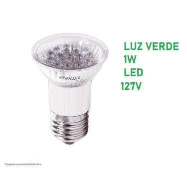 Imagem de Lampada Led Verde 1W 127V E27 Dicroica Empalux