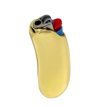 Imagem de HUMWE Capa de isqueiro de metal portátil em forma de banana bolsa de manga segura conforto para isqueiro BIC Mini Size J5 (dourado-mini)