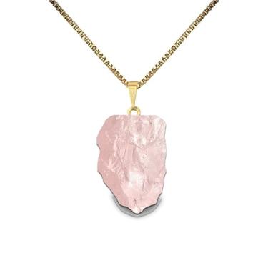 Imagem de Colar Natura Quartzo Rosa (50 cm, Dourado)