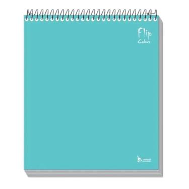 Imagem de Caderno Flip Azul Turquesa Capa Dura 1 matéria 80 Folhas