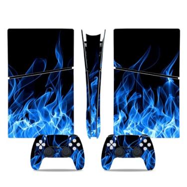 Imagem de Skin Sticker for PS5 Slim Digital Console, Protective Skin Wrap Game Accessories Decal Cover for PS5 Slim Controller (Dark Blue)