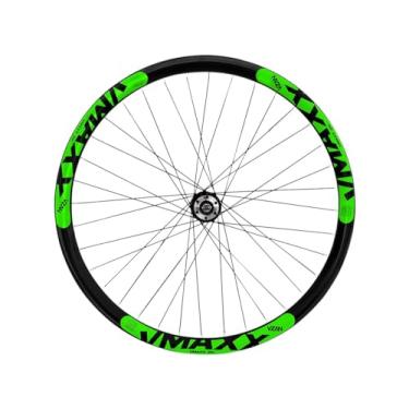Imagem de Roda Dianteira Vzan Vmaxx LT Aro 26 Cubo Rosca Freio a Disco,Preto Verde