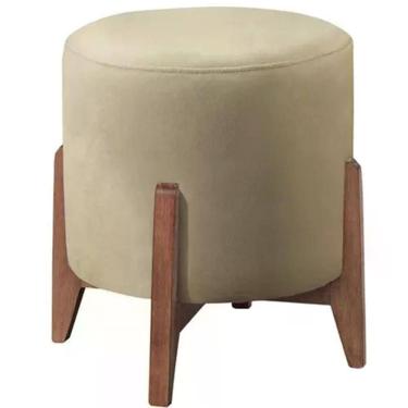 Imagem de Puf Puff Para Sala Lhor Veludo Bege Rm Bege