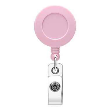 Imagem de Soleebee 1 pacote de carretel de crachá de enfermeira, porta-crachá retrátil de 60 cm com clipe de jacaré giratório de 360° suporte de crachá de identificação de cor sólida para enfermeiras médicas professores estudantes carretel de crachá (rosa)