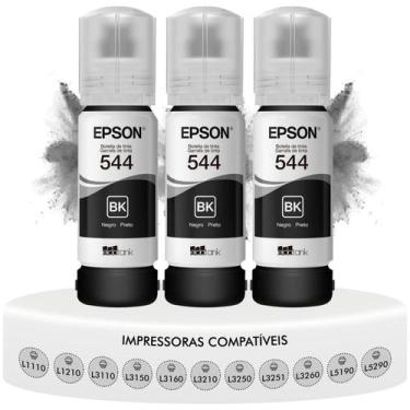 Imagem de Kit 3 Tintas Pretas Original Epson T544 P/ Impressoras L3110 L3150 L31