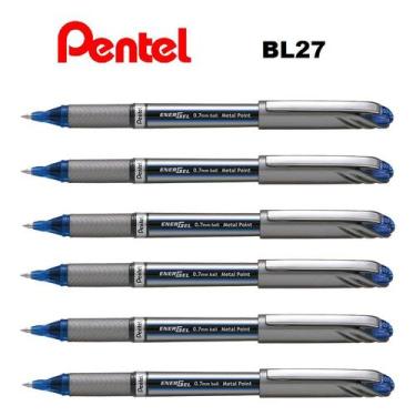 Imagem de Caneta Rollerball Pentel Energel 0,7mm BL27 - Kit C/6 Azul