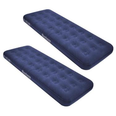 Imagem de Colchao de Ar Solteiro Bestway Azul Vinil até 150kg